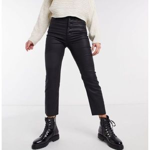 abercrombie and fitch leather pants high rise.